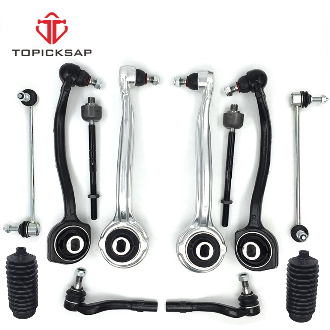 TOPICKSAP 12pc Front Control Arm Tie Rod End Ball Joint Sway Bar Kits for Mercedes-Benz W203 C230 CLK320 CLK500 2001 - 2006 2007