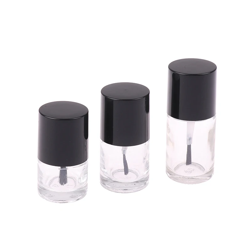 10ML 5ML Empty Nail Polish Bottle Cosmetic Containers Nail Glass Bottles With Brush Transparent Glass With A Lid Brush