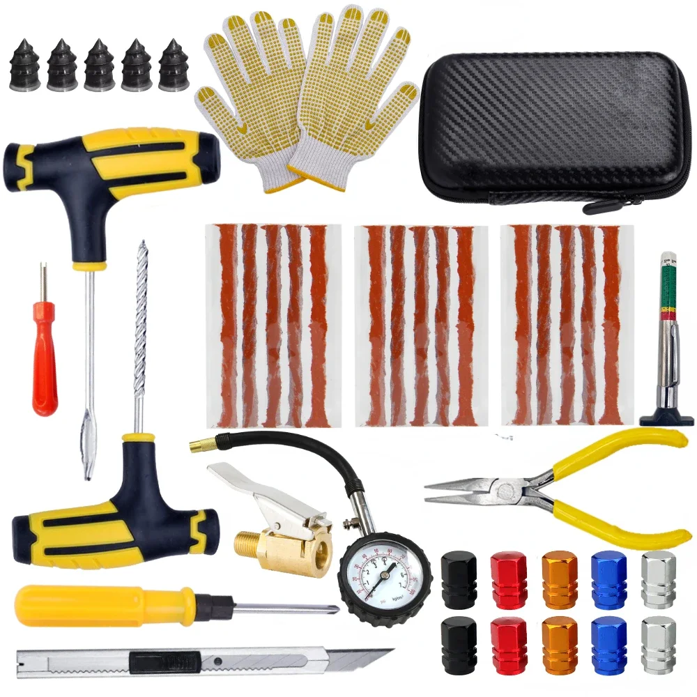 

Комплект для ремонта шин автомобиля и мотоцикла, инструменты для проколов, аварийный прокол шин для полосок шин, набор инструментов для ремонта клея для перемешивания