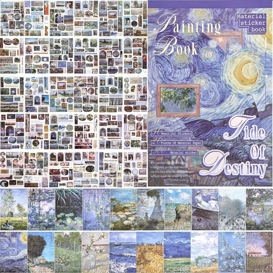 

washi Stickers Ephemera Sticker Book for Journaling with 500 Stickers and 20 Scrapbook Papers Art Scrapbook Stickers Art Stick