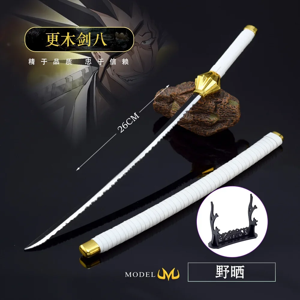 26cm Anime Peripherals Weapon Model Zaraki Kenpachi Katana Toy Sword Cos Prop Metal Ornaments Crafts Boys Gifts Collections