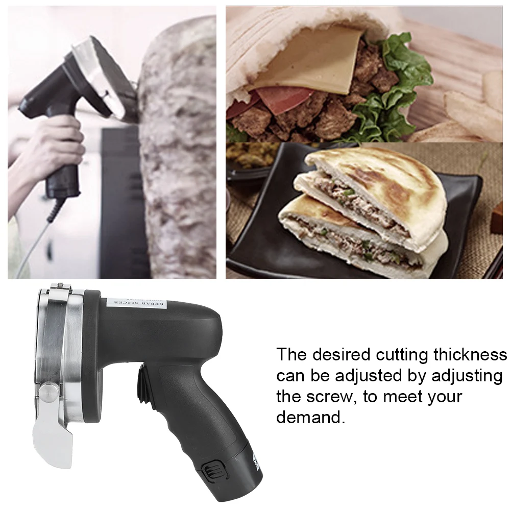 휴대용 케밥 칼 커터 슬라이싱 도구 조절 가능한 두께 편안한 인체공학적 디자인 손잡이 가정용 상업용 도구
