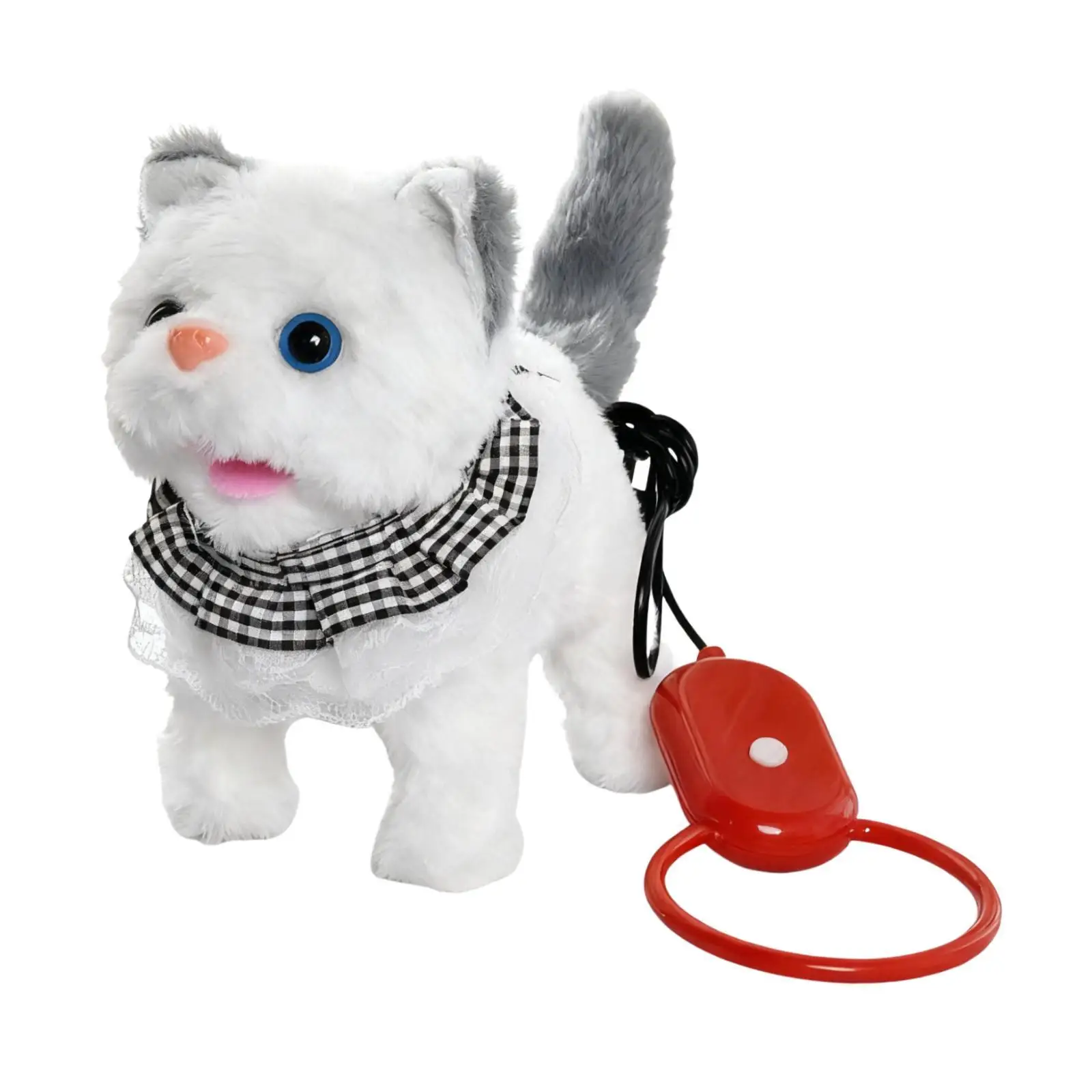 Elektryczna pluszowa zabawka - chodzący kot, kawaii, urocza symulacja z dźwiękami i ruchami, interaktywna dla dzieci, dziewczynek i chłopców.