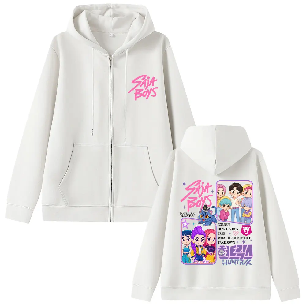 Kpop شيطان الصيادين ساجا بنين قلنسوة بسحاب رومي ميرا زوي زمم سترة ديربي النمر هوديس الرجال النساء هالوين عيد الميلاد معطف