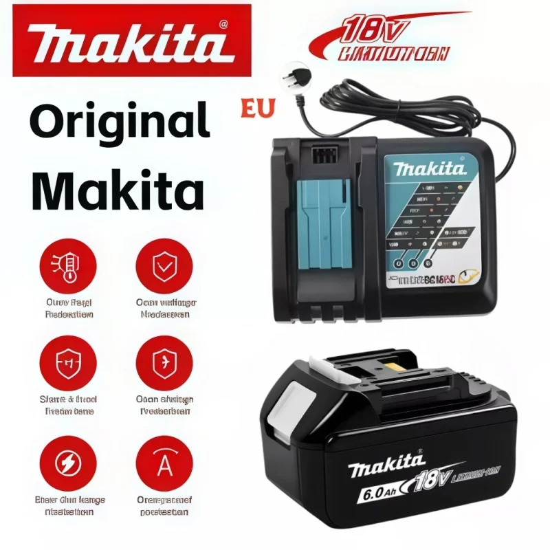 

Genuine Original Makita 18V 3Ah 6Ah 9Ah Li-ion Battery Compatible with BL1830 BL1850 BL1860 LXT Cordless Power Tools