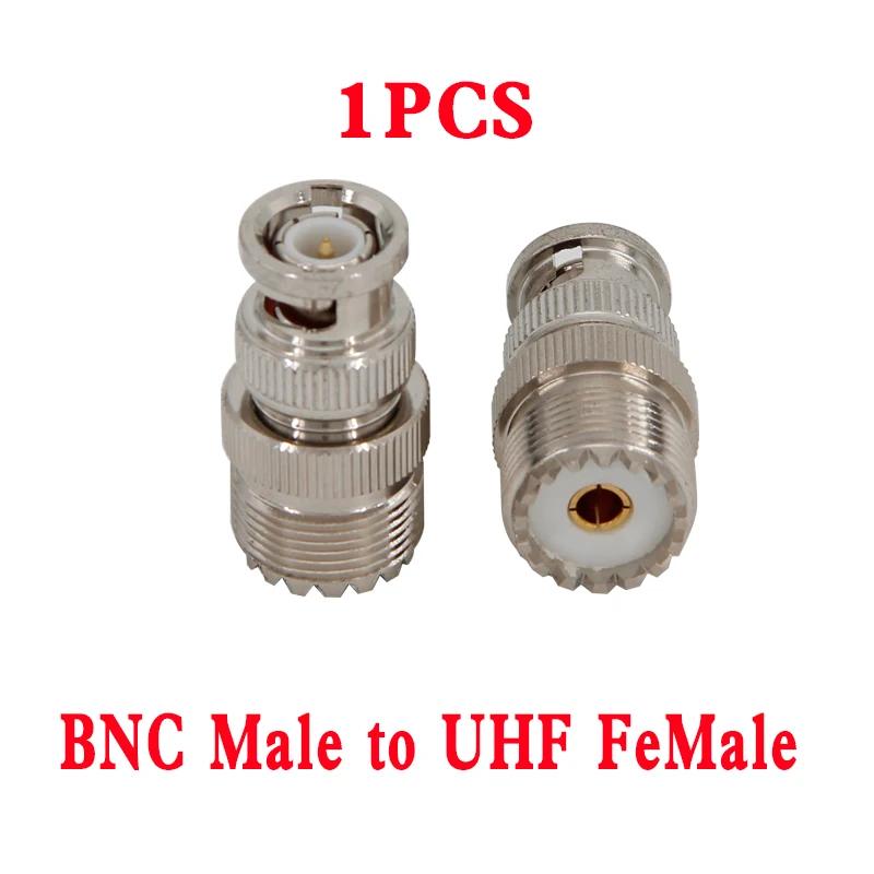 

1PCS BNC Male to UHF SO239 PL-259 Female RF Coaxial Adapter BNC to UHF Coax Jack Connector