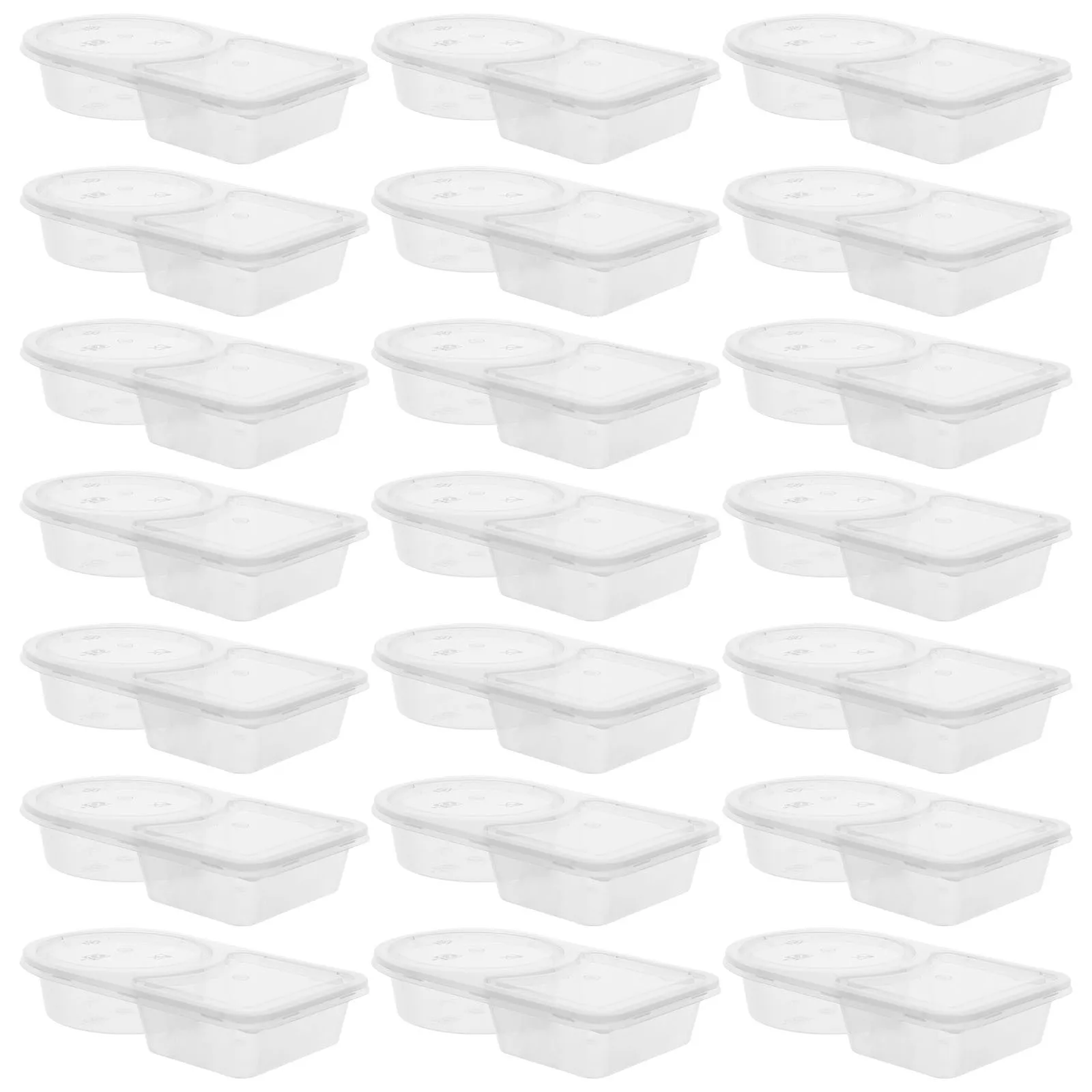 

50pcs Disposable Sauce Box 130Ml Plastic Condiment Containers With Lids For Salad Dressing Dipping Sauces Portion Control Snack