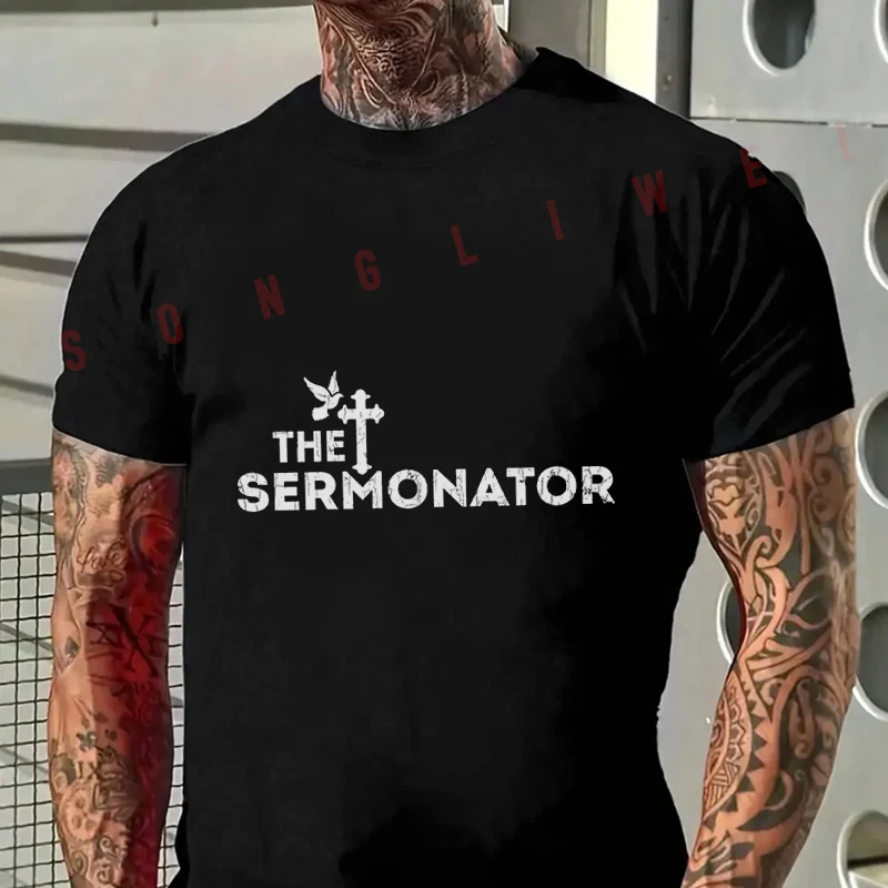 

2026 Casual T-shirt The Sermonator Design Motorcycle Tshirt Mens Summer Cycling Sportswear Short Sleeve Top Tee