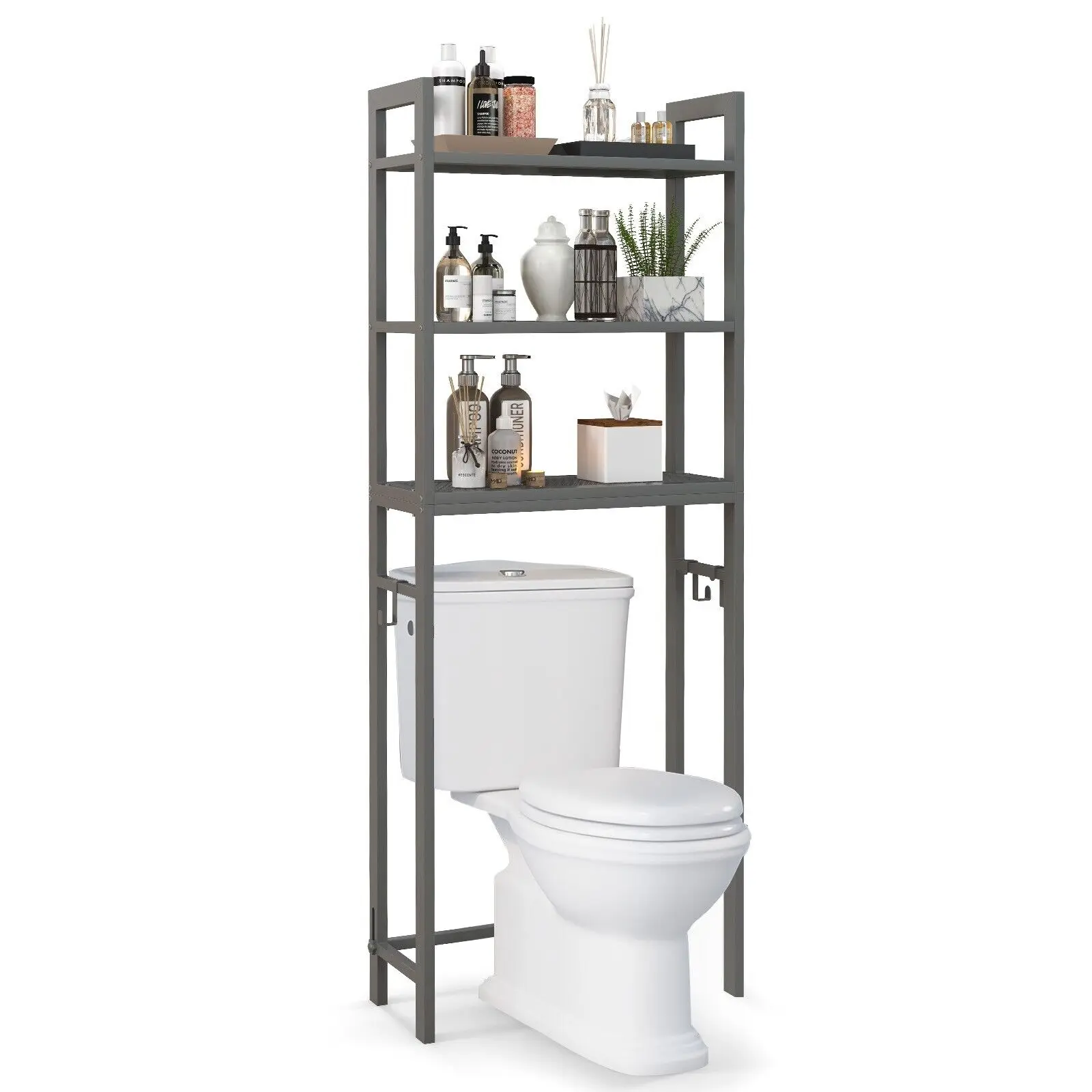 ERGOMASTER 3-Tier Over-The-Toilet Storage Shelf Space Saving Metal Bathroom Organizer