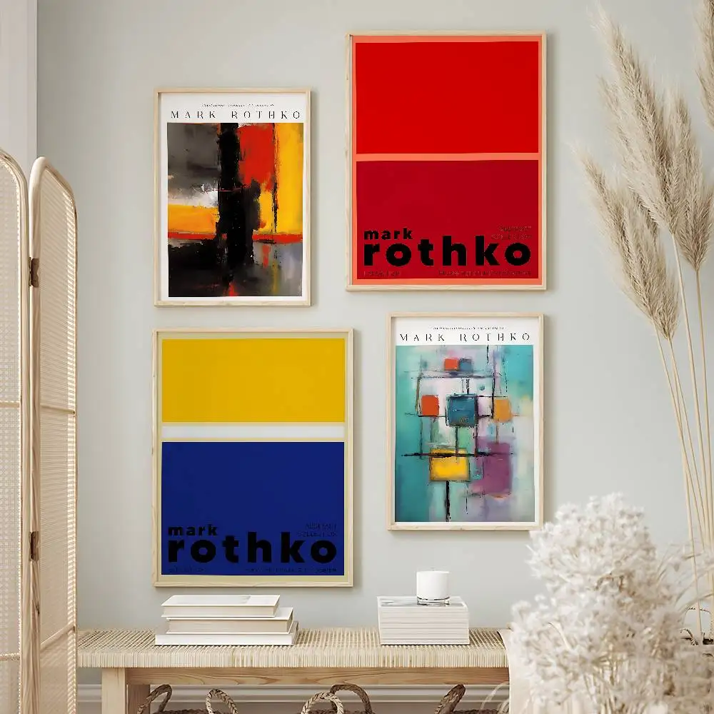 Abstract Artist Mark Rothko Posters Premium Self-Adhesive No Residue Wall Sticker for Home Office Bar Decor