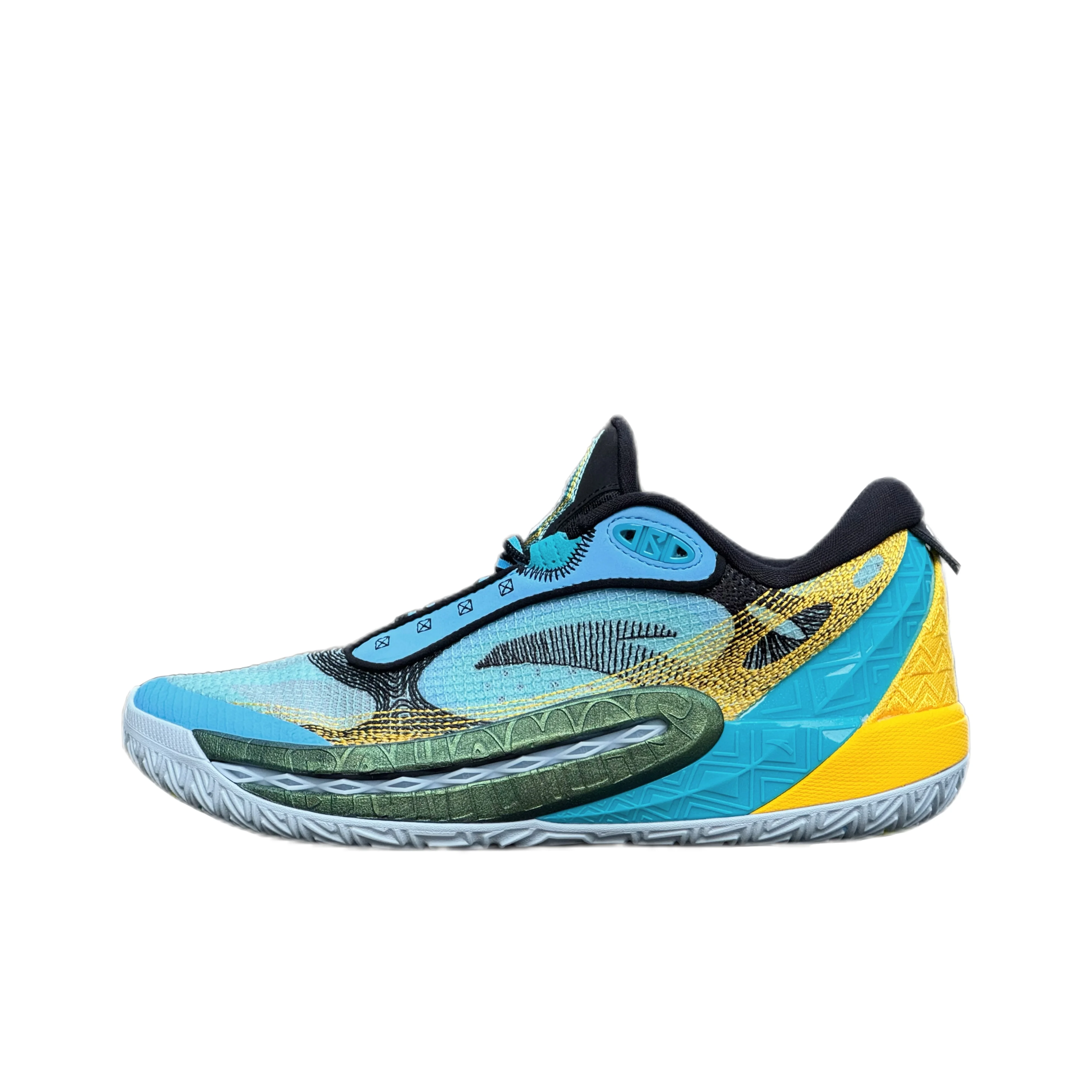 Anta Shock Wave 6 Slip Resistant Abrasion Resistant Low top Basketball Shoes Men's Blue 112431106Q-8