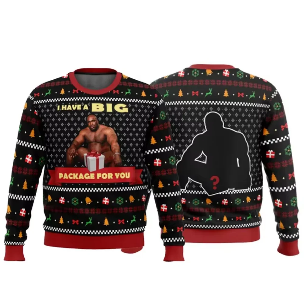 Новый большой пакет Barry Wood Meme Ugly Christmas Sweater Весна Осень Мужской 3D джемпер Топ Мода Пара Детский свитшот с круглым вырезом 3d