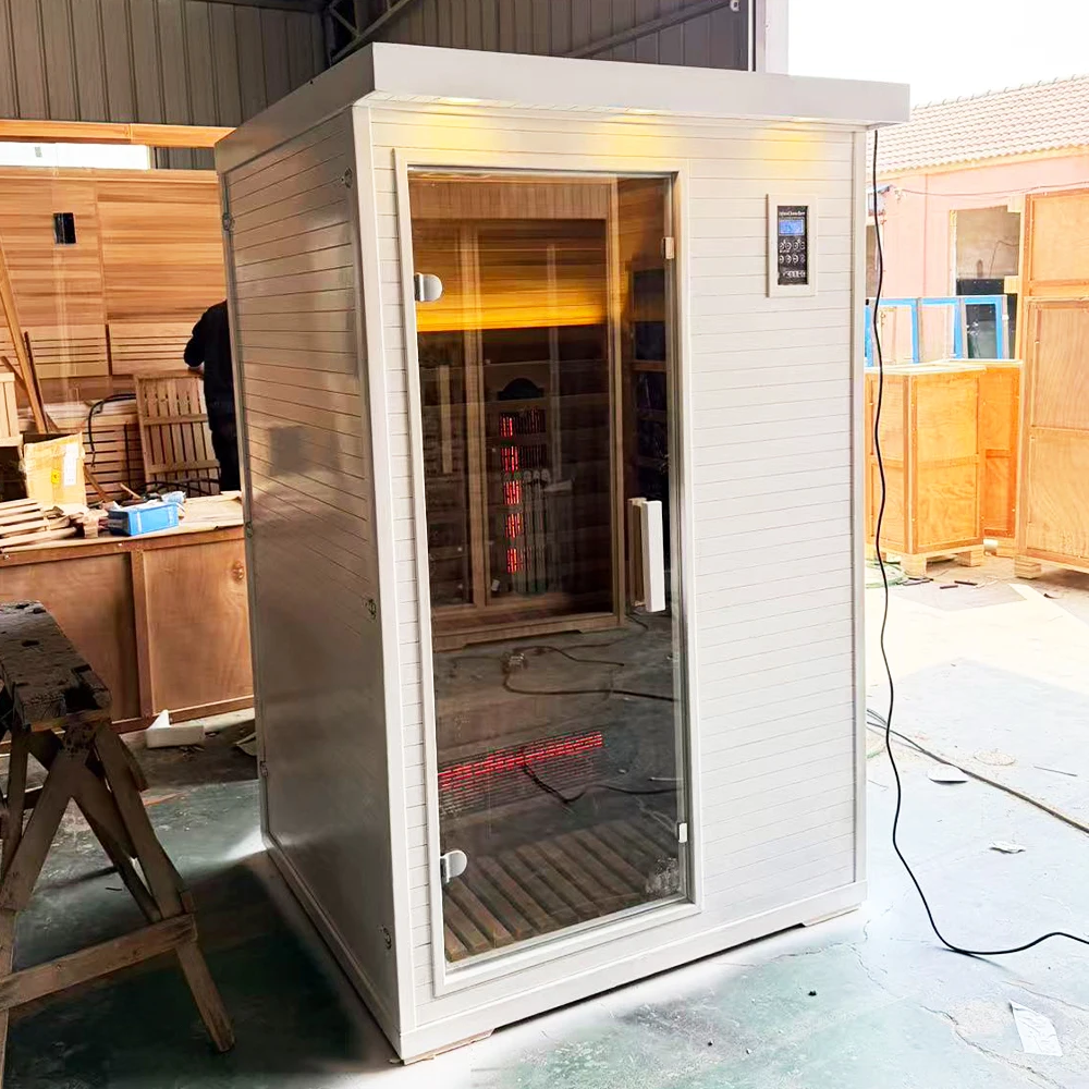 Compact Practical 2 Person Full Spectrum Hemlock Far Infrared Sauna For Household Private Home Health Care Leisure
