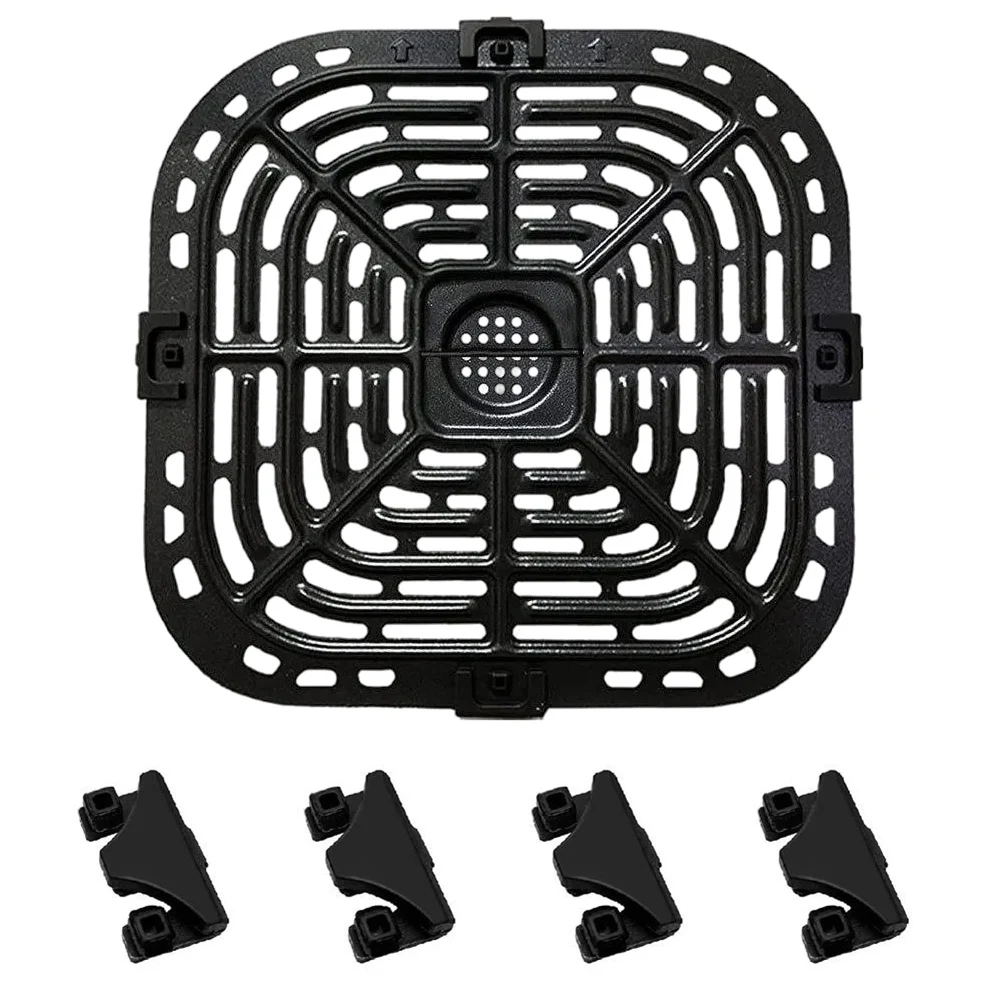 Replacement Air Fryer Crisper Plate with 4 Rubber Bumpers for Instant 6qt Model Stainless Steel Dishwasher Safe Design