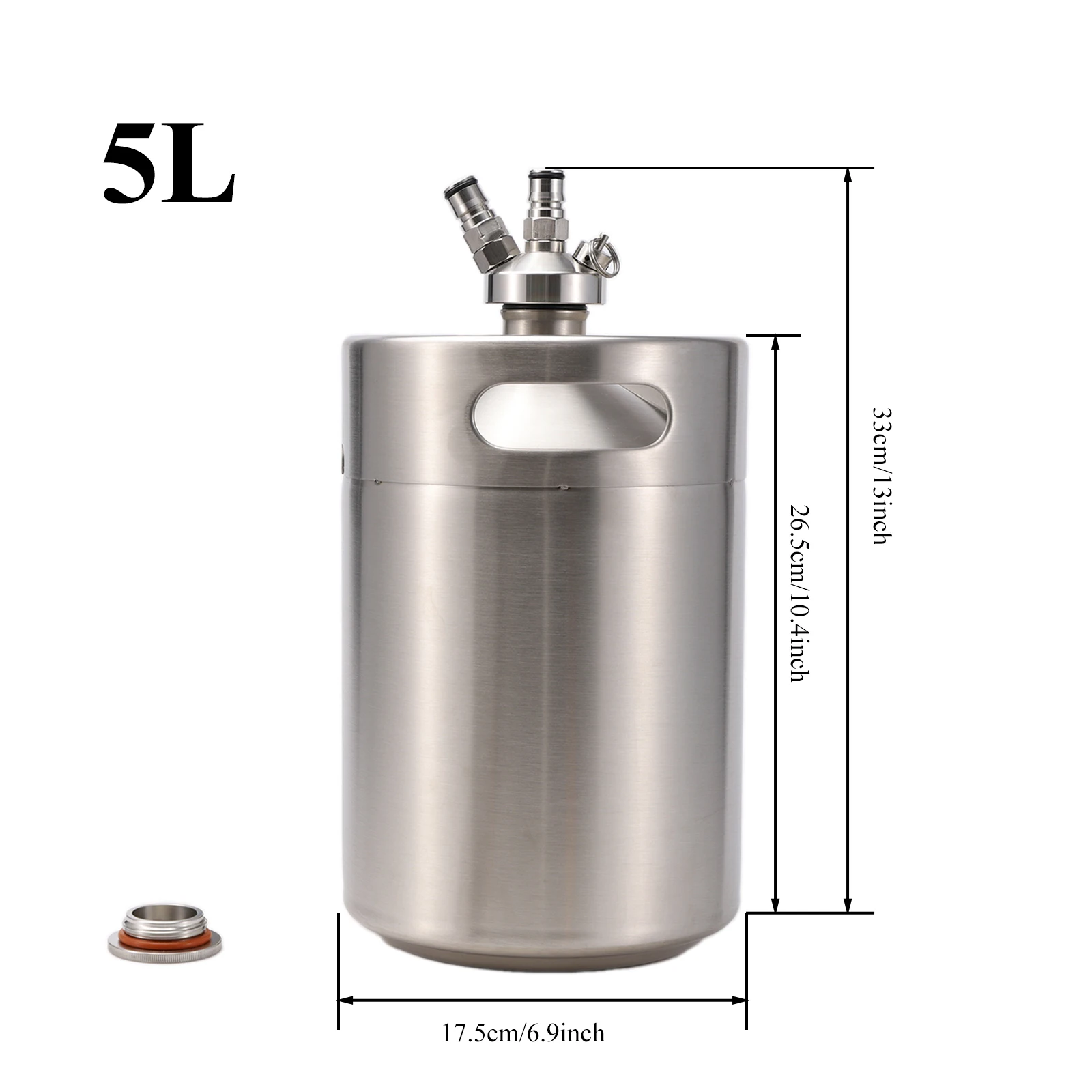 Brew Shark Mini Keg Stainless Steel 7