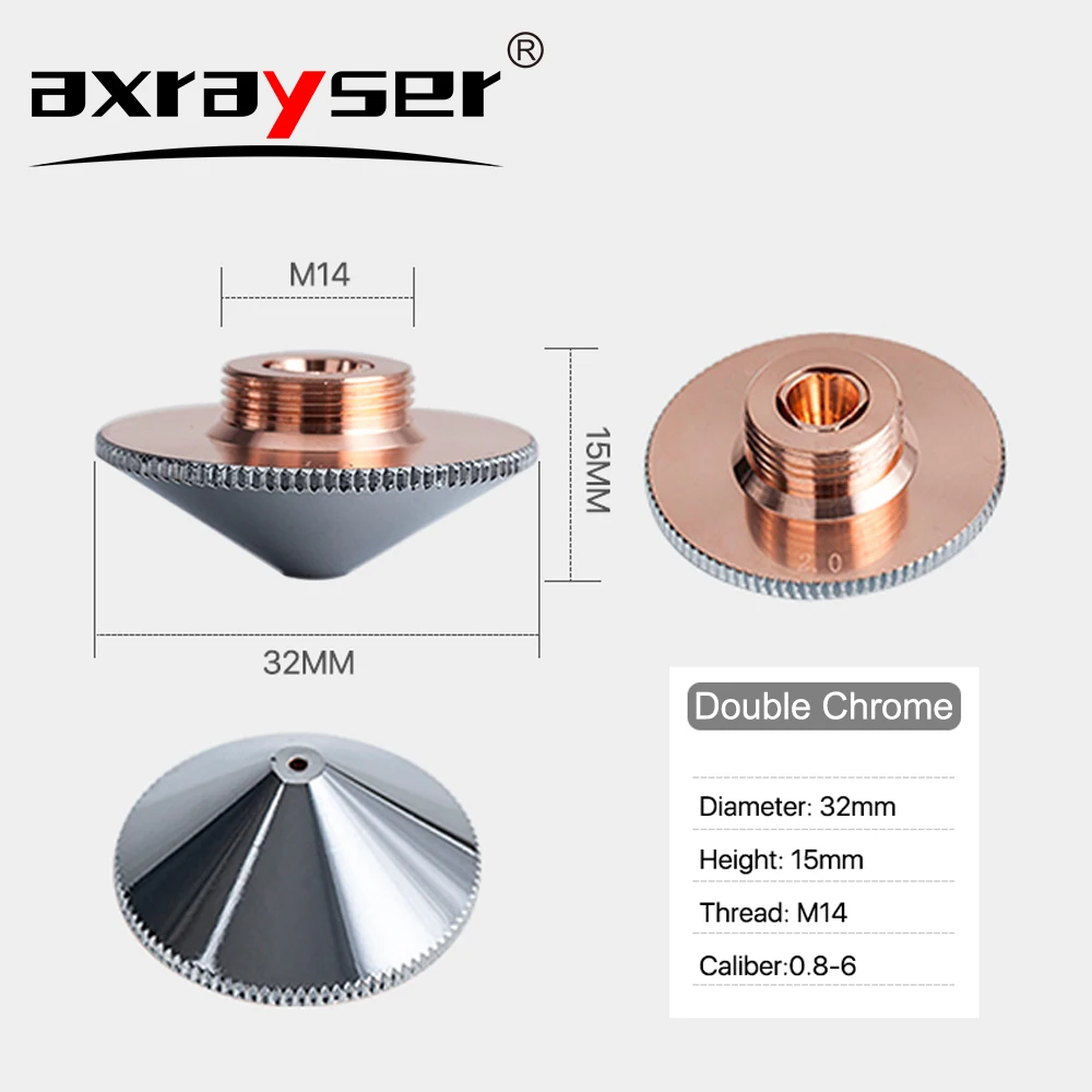 1/5/10 Stück Raytools Laserdüse für Faserschneidemaschine, Durchmesser 32 mm, M14-Kaliber 0,8–6,0 mm, Einzel- und Doppelschicht-Laserdüsen – Detail 4