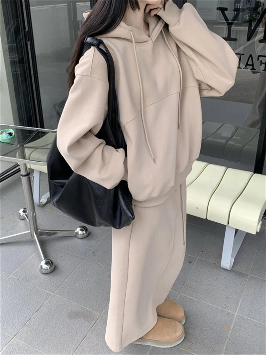 Alien Kitty All Match Casual Sweatshirts Women Chic Loose Thicken Spring Daily Plush 2024 Maxi Skirts Solid Office Lady Suits