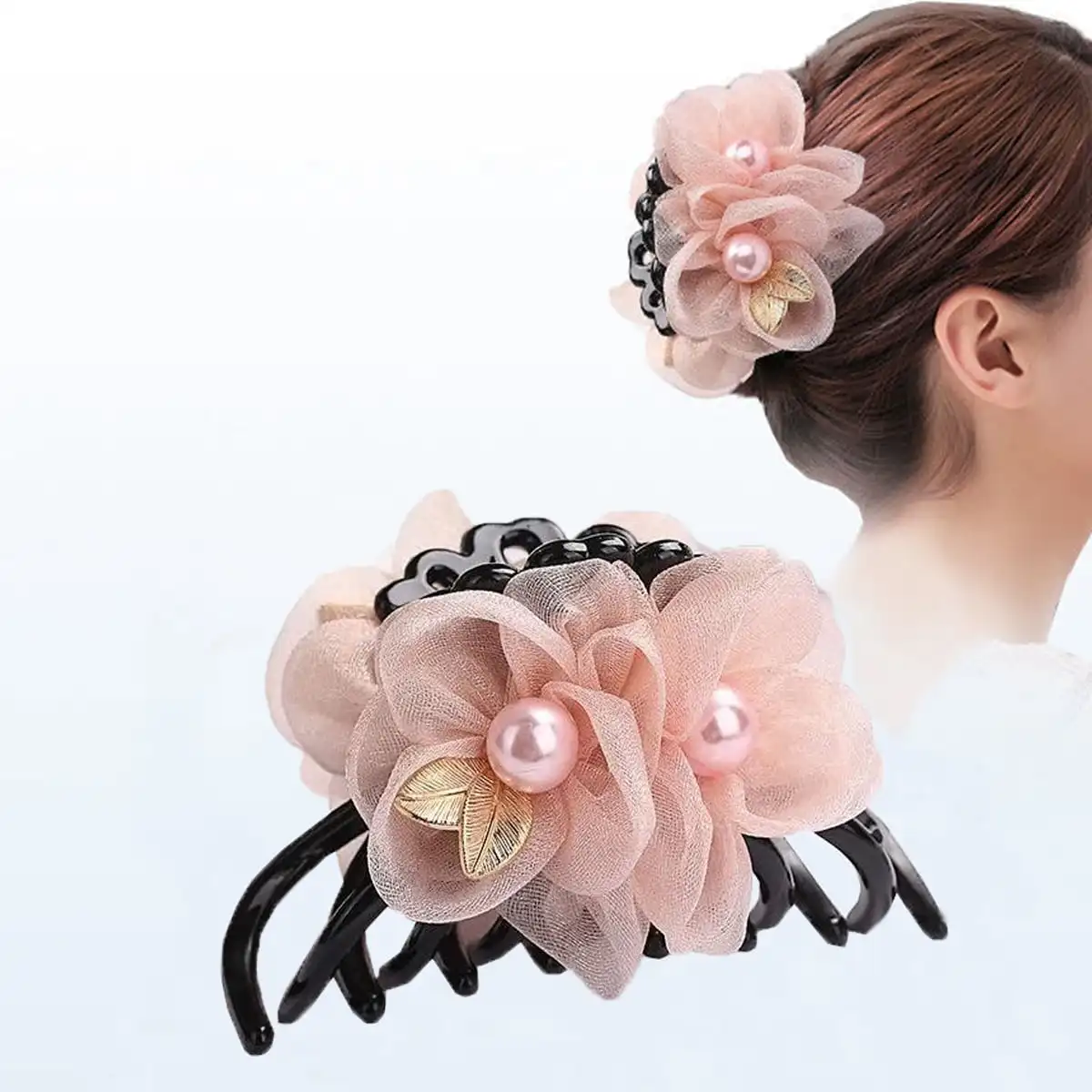 

Стильная и элегантная большая заколка-краб для прически-пучка на затылке, аксессуар для волос для женщин, а также в подарок подругам