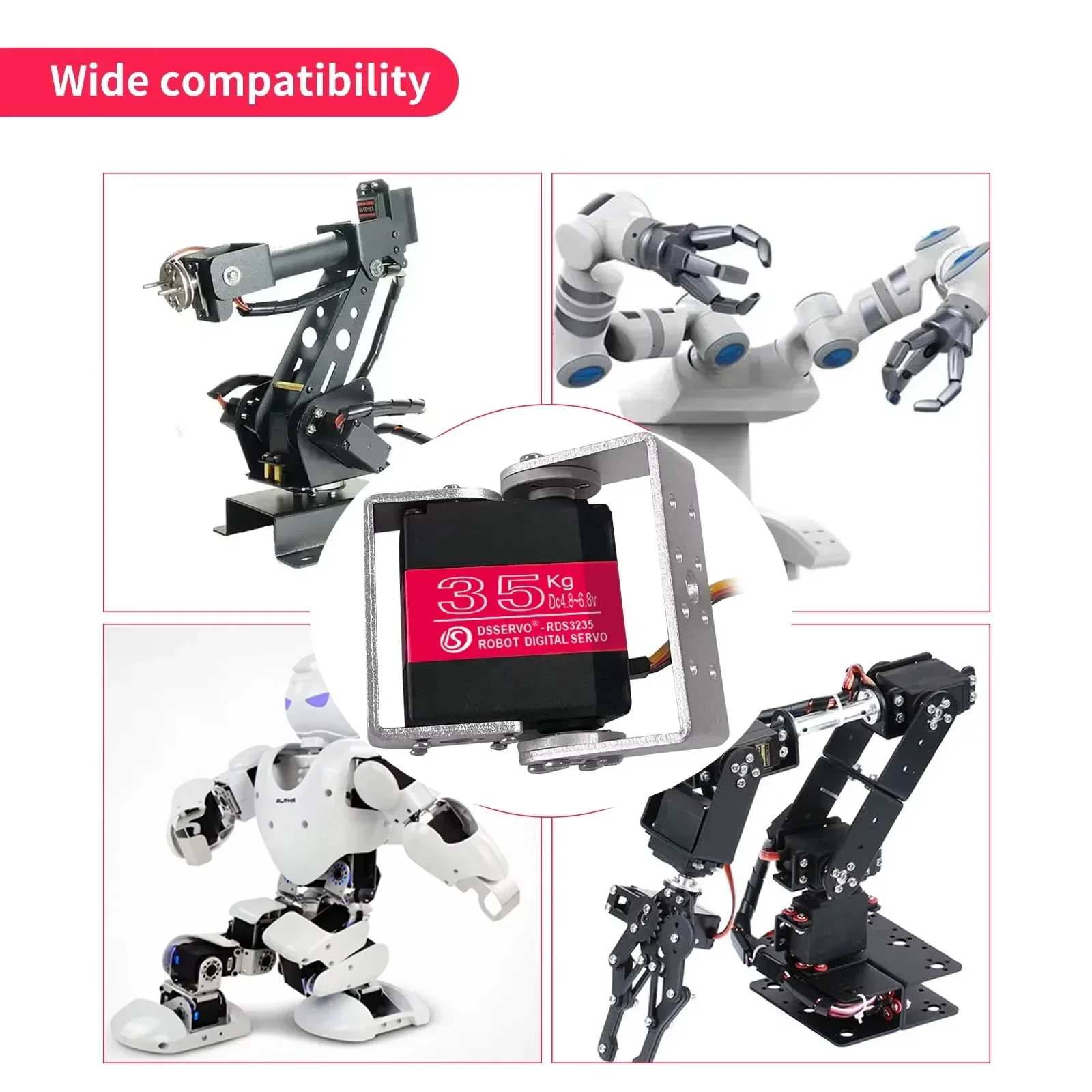 1/2/4 Set Dsservo RDS3235MG Servos a doppio asse da 35 kg Servo digitale con ingranaggi metallici a coppia elevata 180/270/360 gradi per modello di auto/robot RC