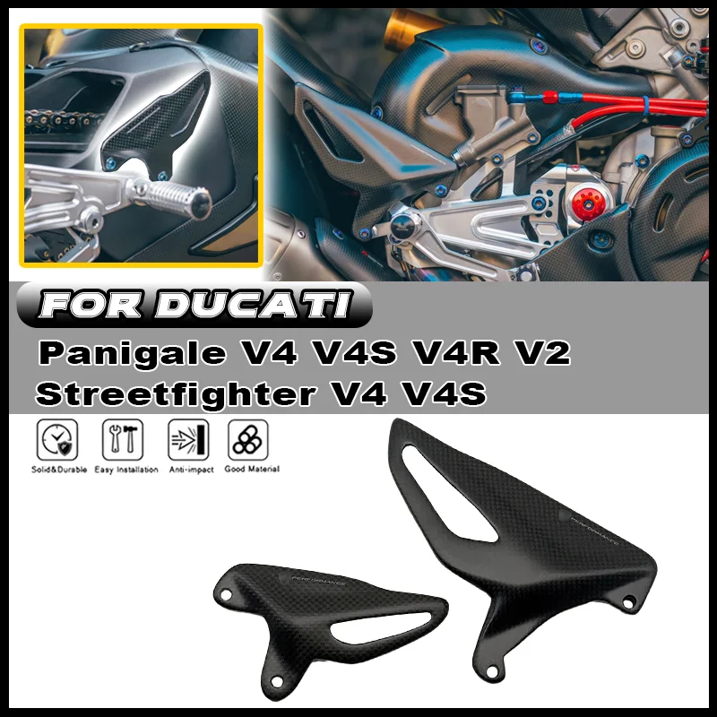

Heel Guard Protector Carbon Fiber For DUCATI Panigale V4 V4S V4R Streetfighter V4 V4S Foot Wing Rearset moto Accessories