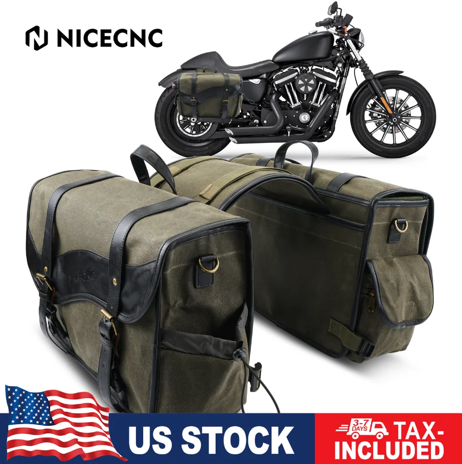 

Водонепроницаемые мотоциклетные седельные сумки, восковые холщовые мотоциклетные сумки для Harley Davidson Sportster Road King, прогулочные сумки большой вместимости