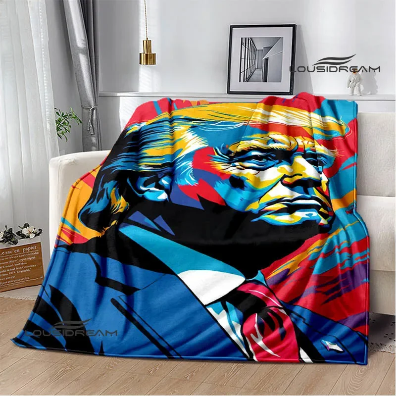 3D Donald Trump Printed blankets picnic blanket Warm Flannel blankets Soft and comfortable blanket bed linings Birthday Gift