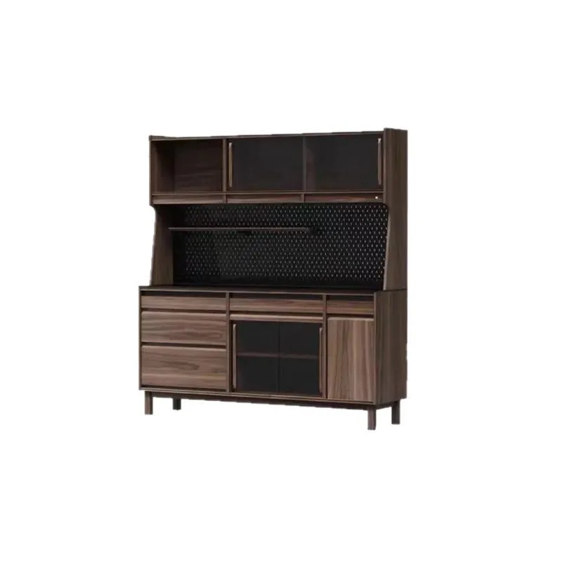 

New Nordic solid wood dining side high cabinet walnut tea living room slate storage against the wall
