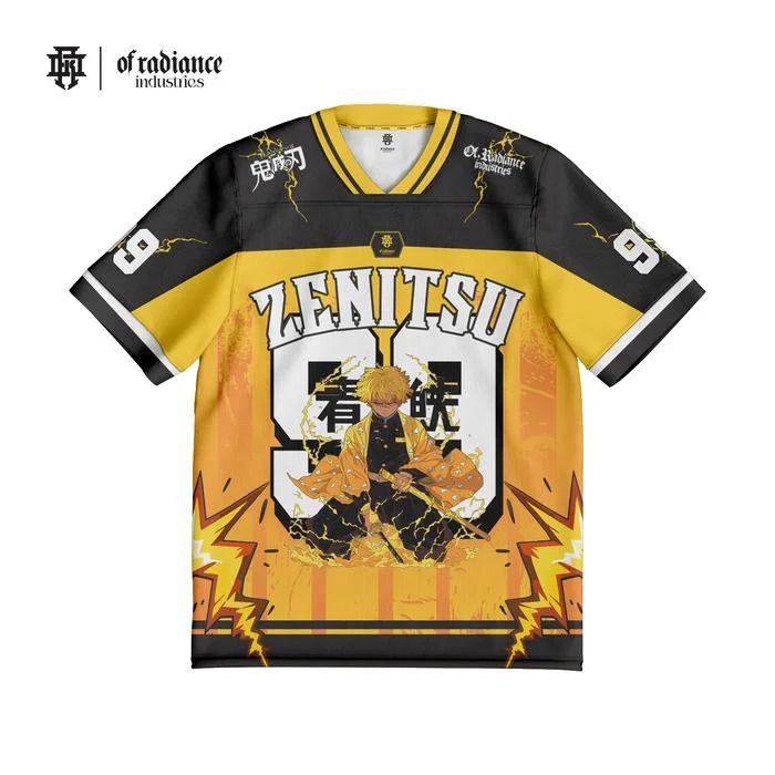 

99 Jersey Demon Slayer Kimetsu Zenitsu Agatsuma Korean Style Kpop Baseball Hockey T-shirt Fashion Anime Daily Unisex Tops Tees