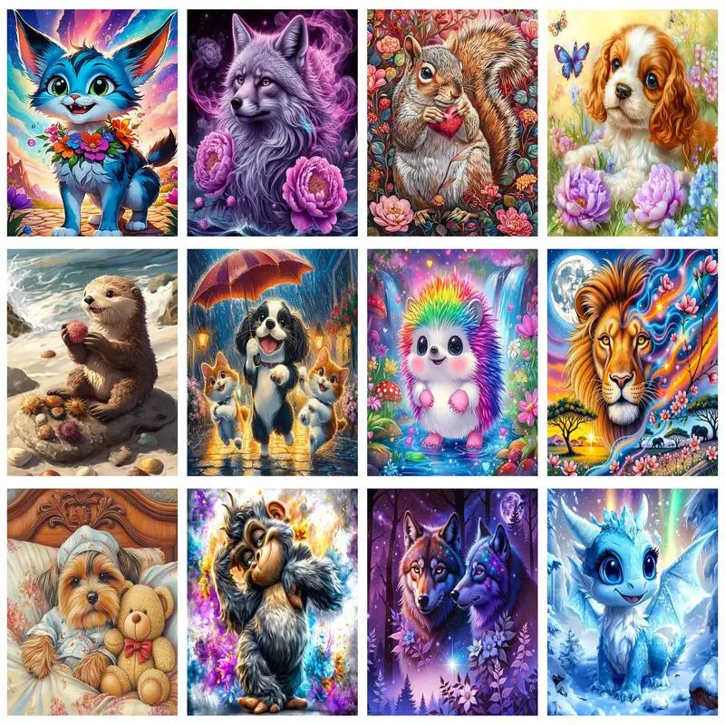 

GATYZTORY Painting By Numbers Dog Wolf Pictures By Number Animal For Adults 50x65cm DIY Room Wall Art Home Decoration