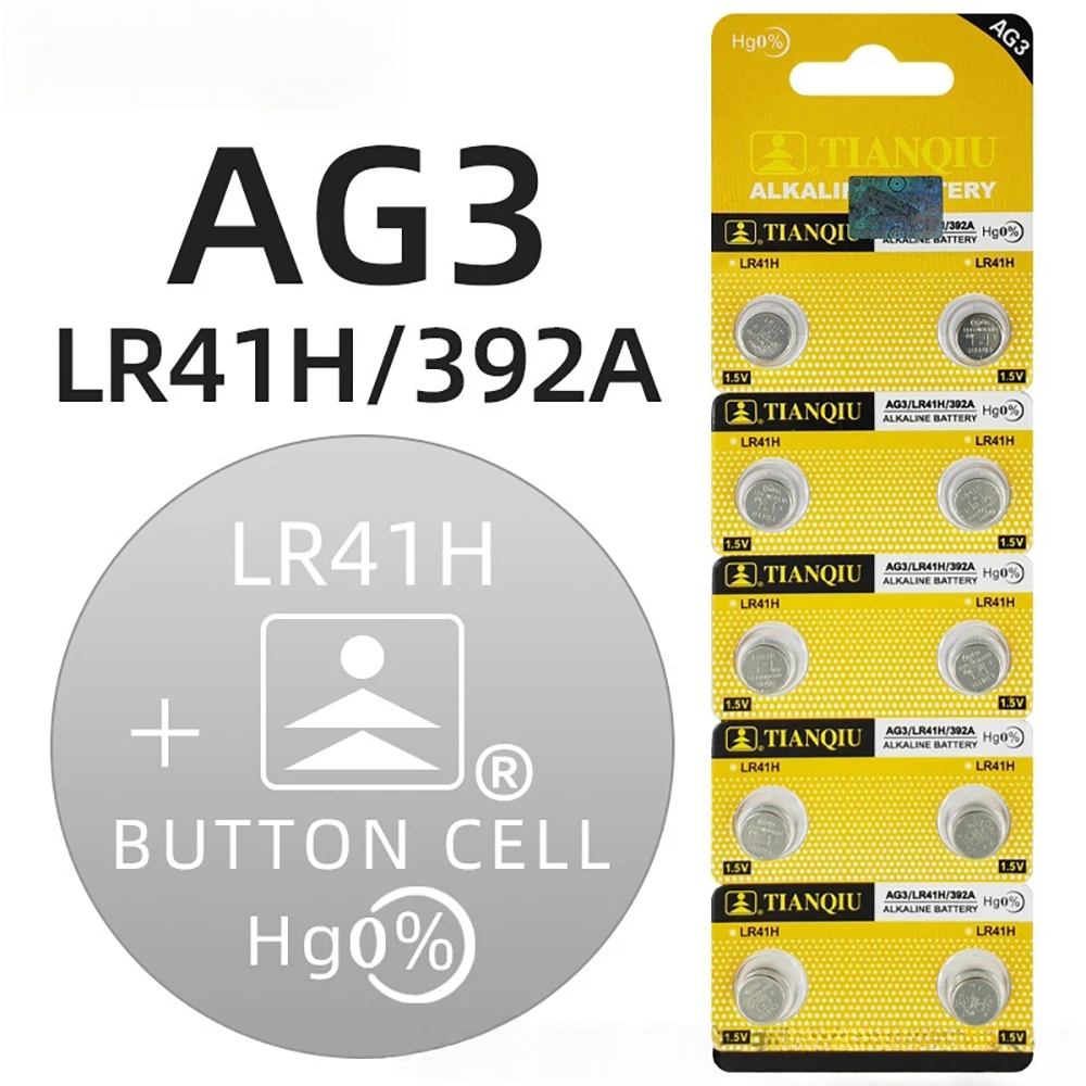TIANQIU 10PCS  AG0/AG1/AG2/AG3/AG4/AG5/AG6 Button Batteries  1.5V Alkaline Coin Cell Silver OxideWatch Battery