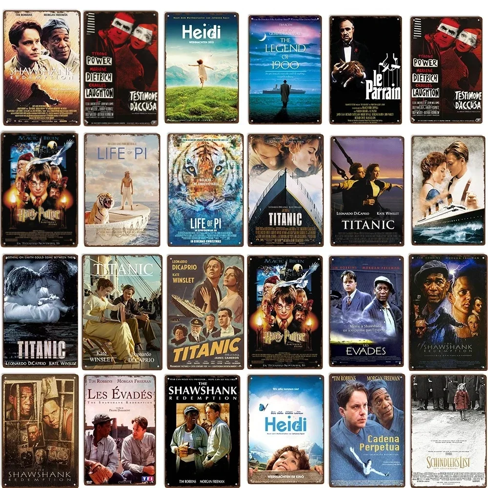 Classic Films Metal Sign Old Movie Shawshank Vintage Metal Posters Retro Tin Signs Vintage Wall Plate Bar Club Wall Decor Retro