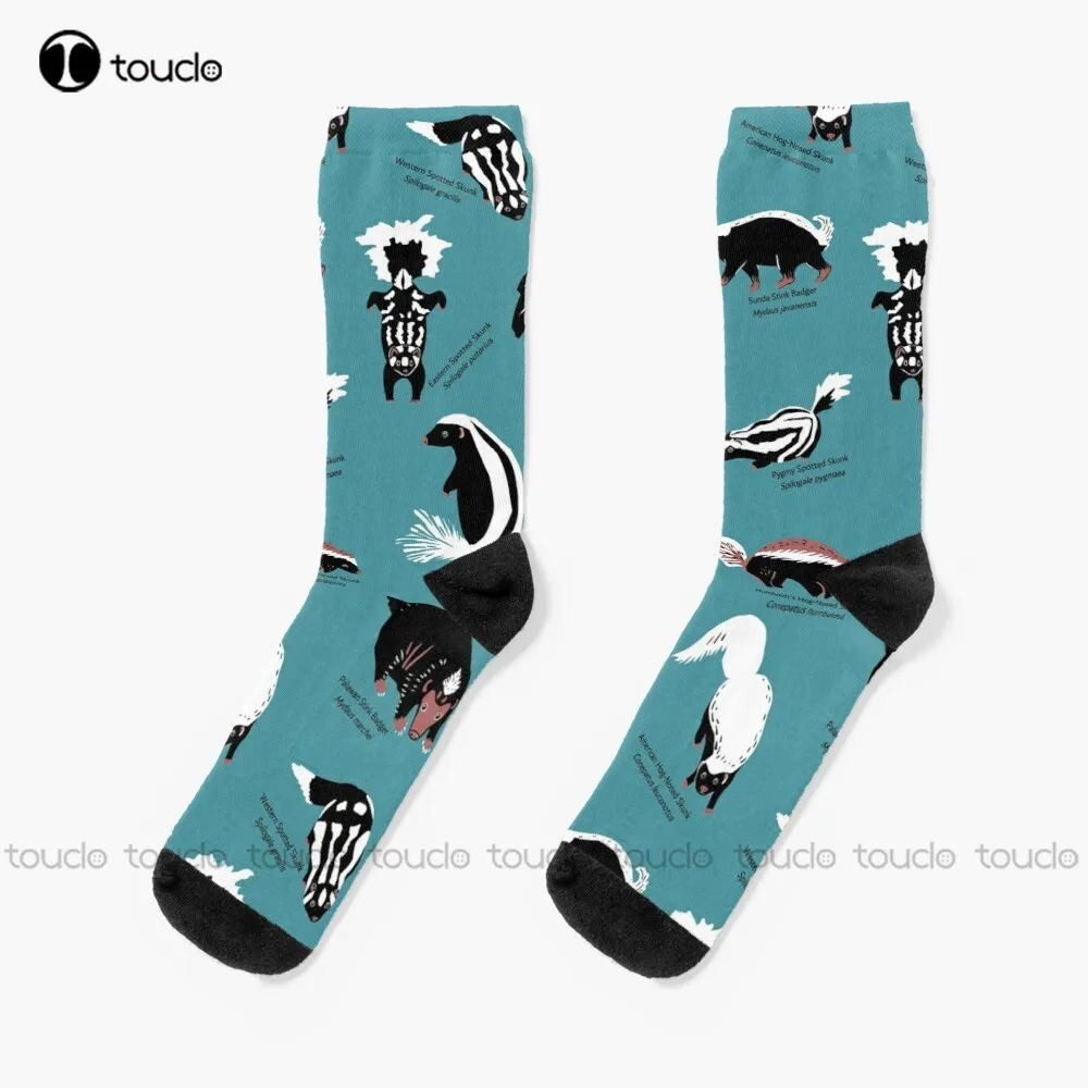 Skunks Of The World: Species Of Family Mephitidae Socks Cycling Socks Christmas New Year Gift Creative Funny Socks New Popular