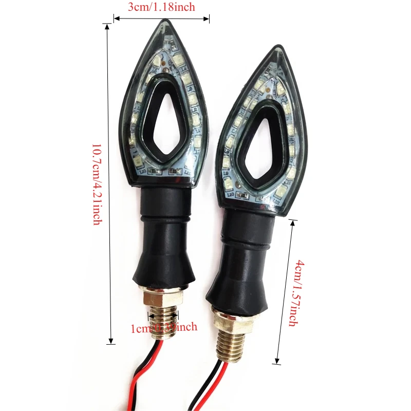 Motorcycle Turn Signals Light Amber Blade Lamp Short Turn Signal Lights Amber Blinkers Flashers Indicator Lamps 12 LED 12V