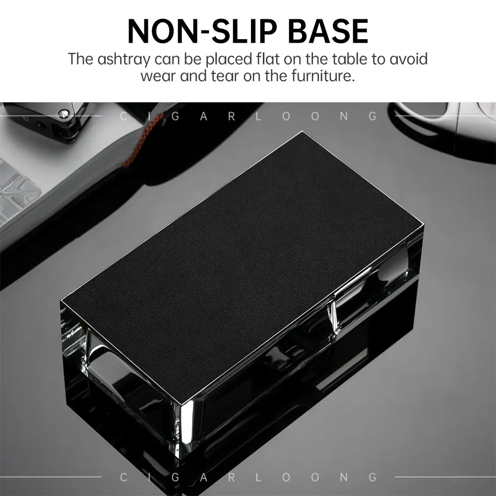 CIGARLOONG Cigar Ashtray Luxury Creative Plated Single Holder Glass Cigarette Decoration Smoking Accessories for Smoker's Gift