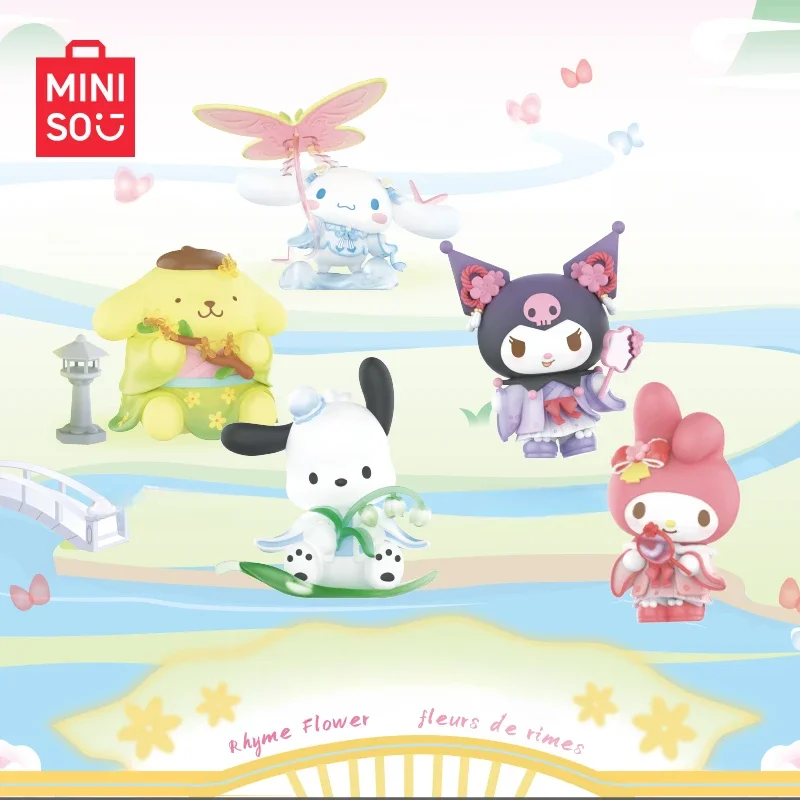 

MINISO подлинный Sanrio новый ритм Цветочное платье серия слепый ящик детская игрушка Рождественский подарок на день рождения анимационные модели игрушки