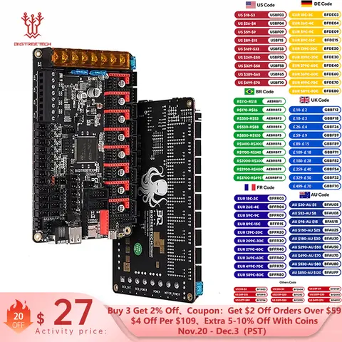 BIGTREETECH Octopus V1.1 scheda madre scheda di controllo a 32bit TMC2209 TMC5160T parti della stampante 3D VS SKR V1.4 Turbo per Voron 2.4 CR10