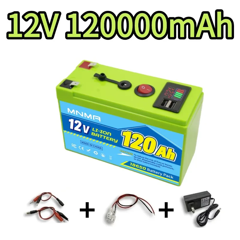 

12V 120Ah Large capacity lithium-ion rechargeable battery，Lifepo4 battery，Suitable for solar, wind, and small UPS charging