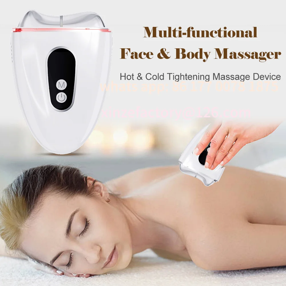 Customizable Face Massager Electric Gua Sha Scraping with Vibration Heat Cold LED Light Therapy Skin Tightening Face Lift