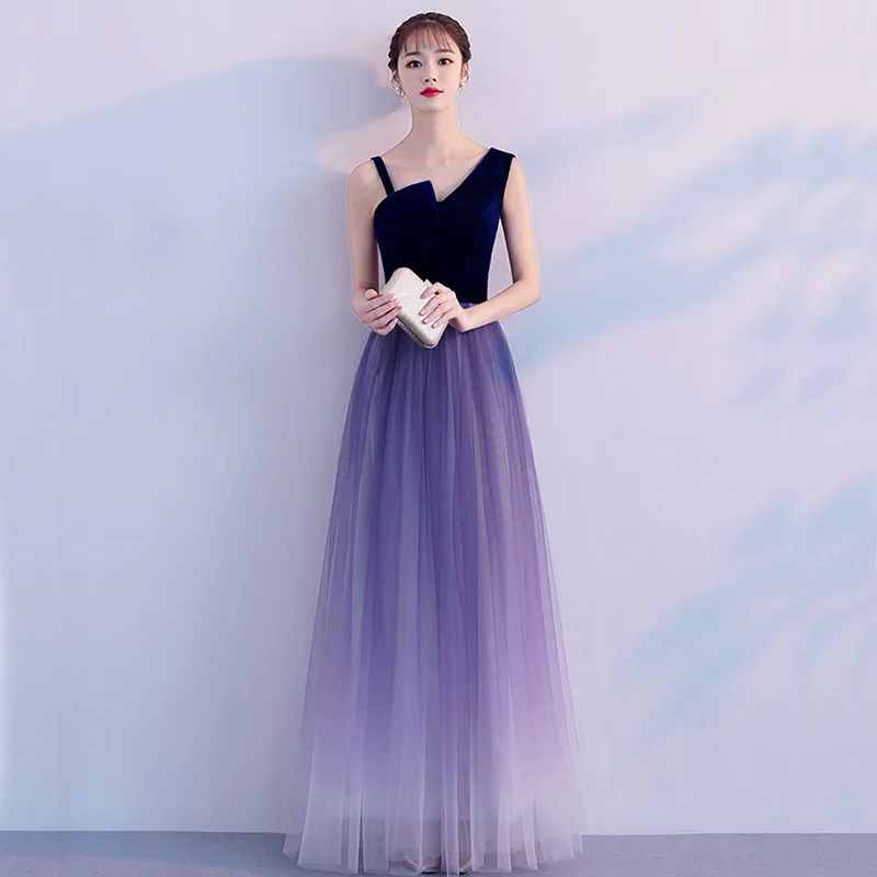 

DongCMY 2024 Fashion New Banquet Long Fairy Dream Bridesmaid Dress Temperament Purple Aura Queen Evening Dress Female