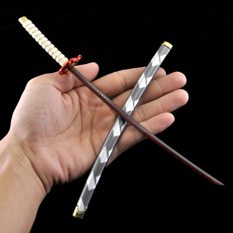 악마 슬레이어 일본 애니메이션 주변기기 Kamado Tanjirou/Agatsuma Zenitsu 금속 무기 모델 Collectible Desk 장식품 소년 장난감