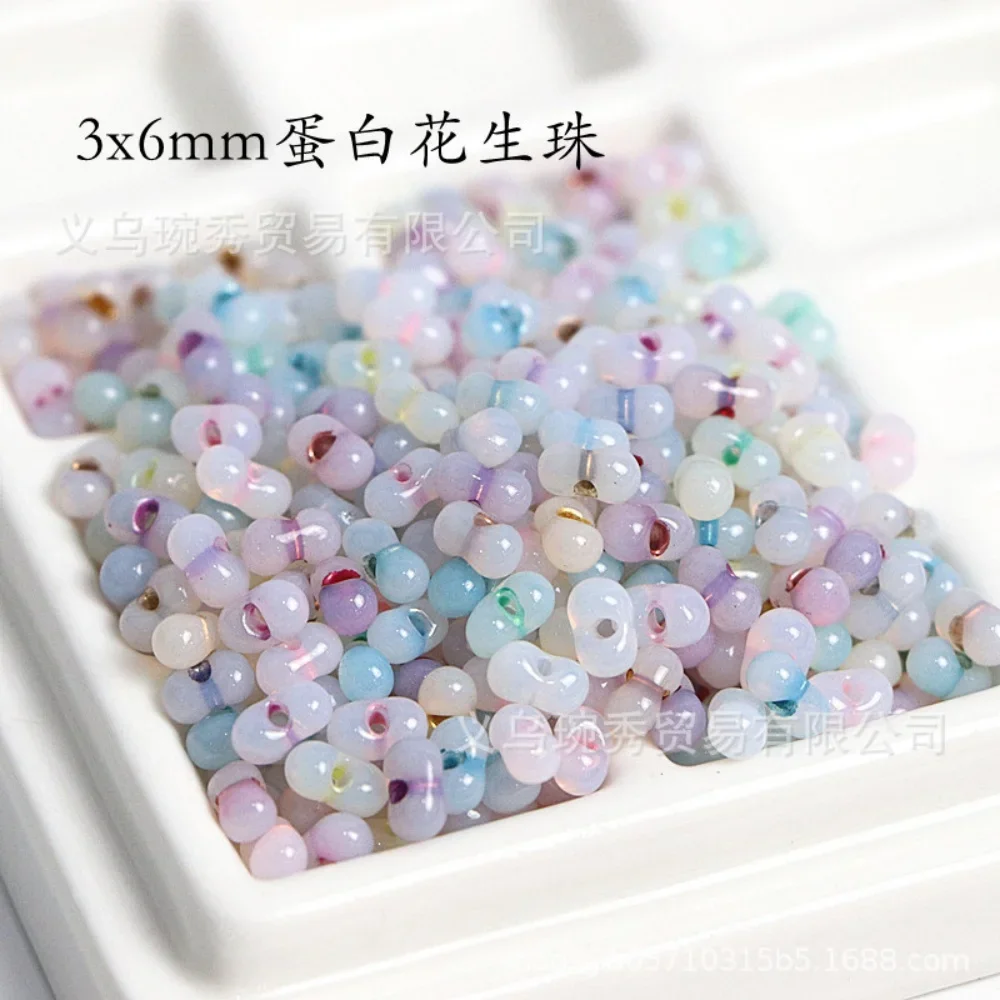 

Excellent 3 * 6mm protein peanut beads, gourd glass beads, handmade DIY bead bracelets, necklaces, accessories, materials