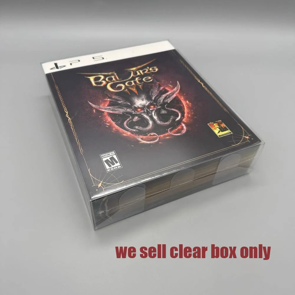 1 Box Protector For Baldur's Gate III 3 Deluxe Edition Sony PlayStation 5 PS5 Game Video Clear Display Case