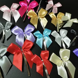 20pcs Satin Ribbon Bows For Craft Small Bowknot Gift Flower Wedding Birthday DIY Party Decoration Bakery Packing Wire Twist Tie