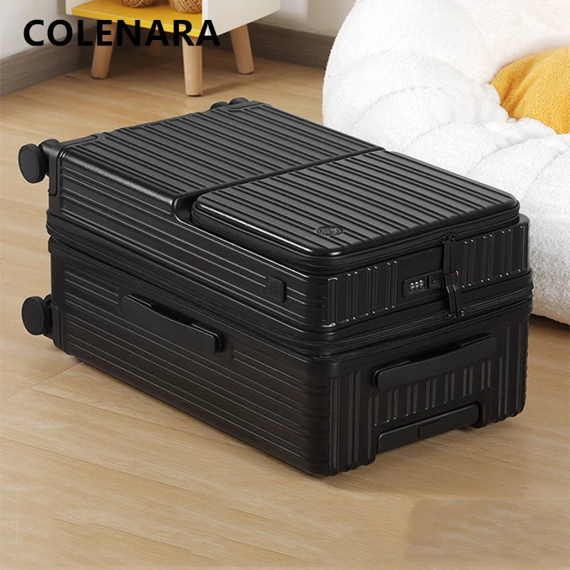 

KLQDZMS Multifunctional Suitcase 20"22"24"26"28"30Inch Front Opening Laptop Boarding Case USB Charging Large Capacity Luggage