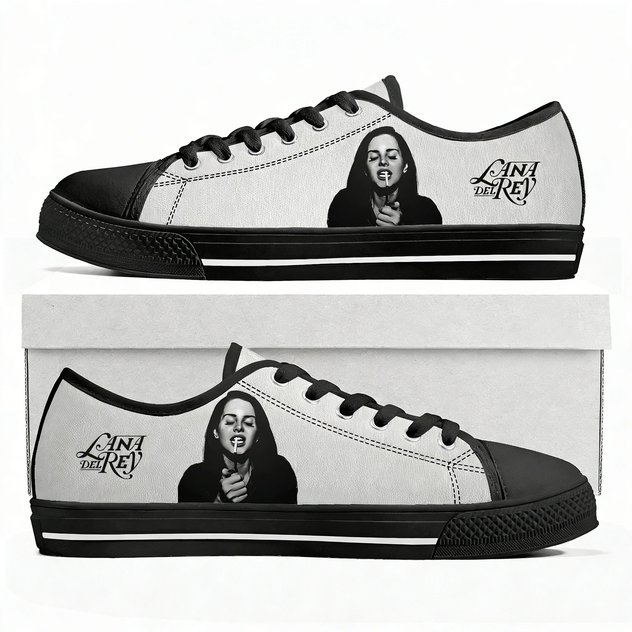 

Lana Del Rey Singer Low Top Shoes Man Woman Teenager Canvas Casual Sneaker Durable Sneakers Couple Footwear Custom Shoe Black