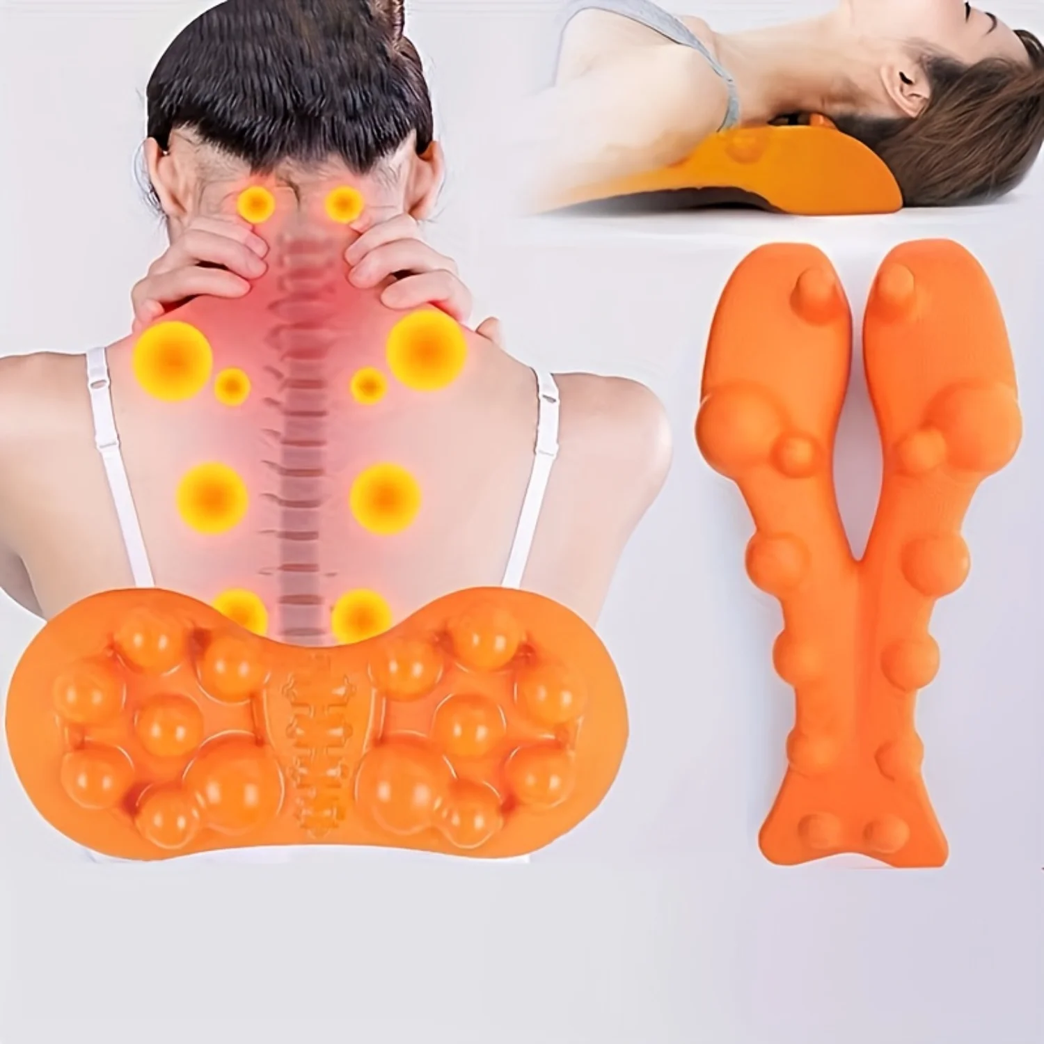 Cervical Neck Traction Device, Neck And Shoulder Relaxer With Massage Points, Cervical Pillow For Relaxation - Mother's Day Gift