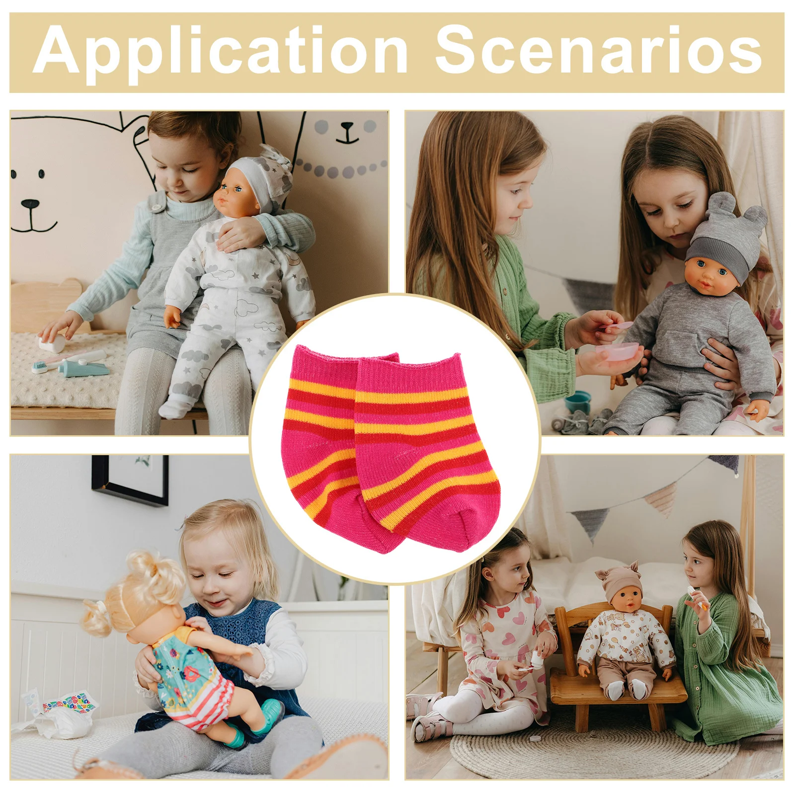 10 paires de Mini chaussettes, accessoires, vêtements de figurine d'action de 18 pouces, motifs colorés pour enfants, vêtements de jeu imaginatifs