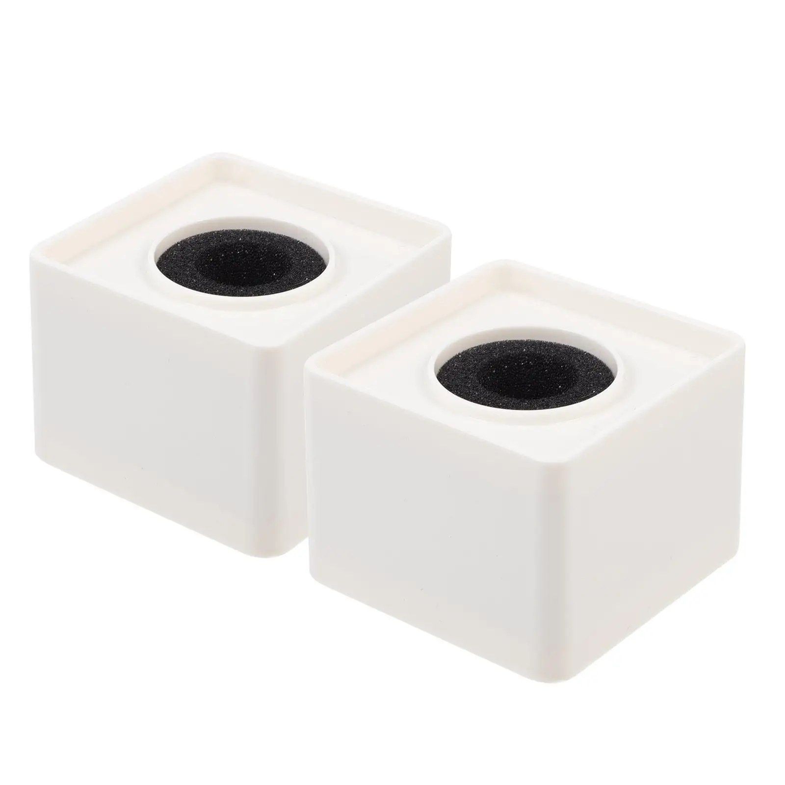 

2 Pcs Microphone Station Logo Square Shaped White ABS Material Portable Interview Flag for Reporters DJ Accessories