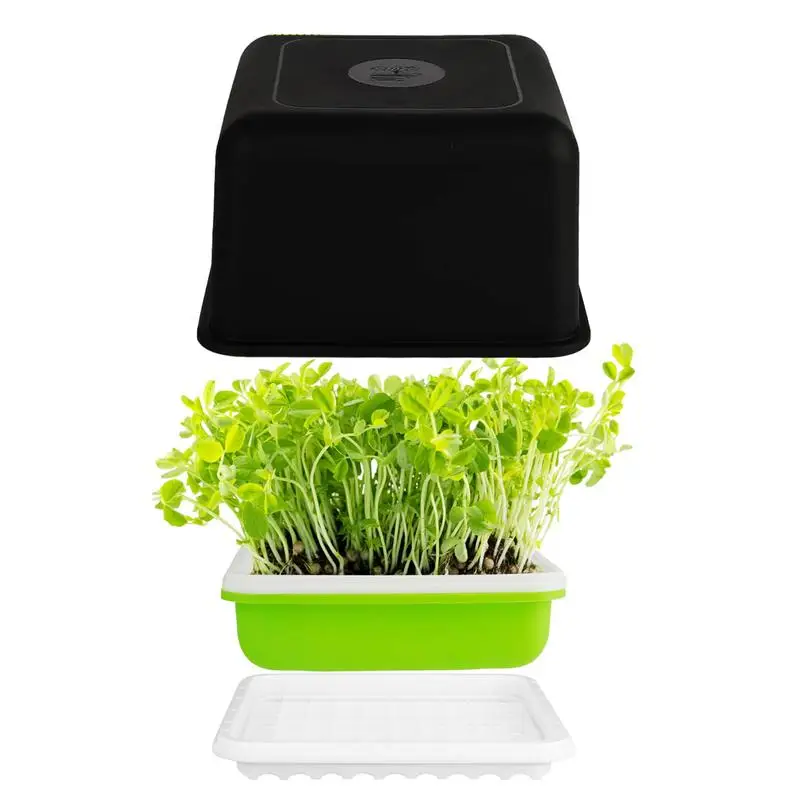 

Germination Tray Windowsill Planter Box Greenhouse Germination Kit Hydroponics Growing System Kit With Drainage Saucer Lens Hood