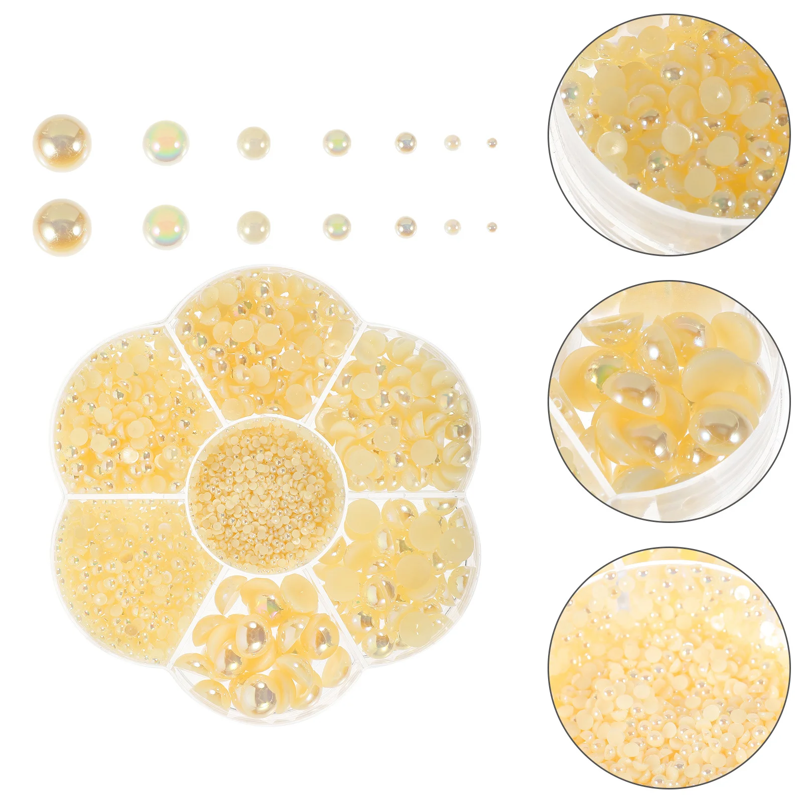 

1 Box Semi-Round Imitation Pearl Flatback Decoration DIY Hair Accessories Manicure Nail Decals Craft Supply Half Pearls